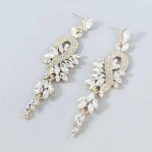 Gold crystal Earrings for wedding party gift